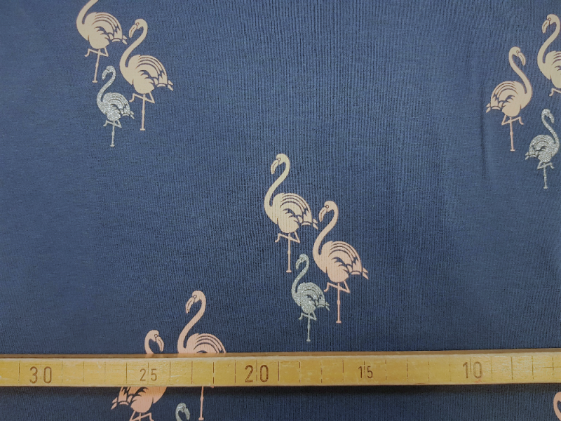 Baumwolljersey Flamingo navy